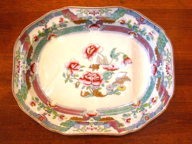 A beautiful and large English Stoneware Serving Platter circa 1830-1850 by James Ridgway
